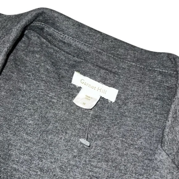 GARNET HILL - Size 10 Blazer Grey Button and Pockets 100% Cotton - Picture 4 of 5